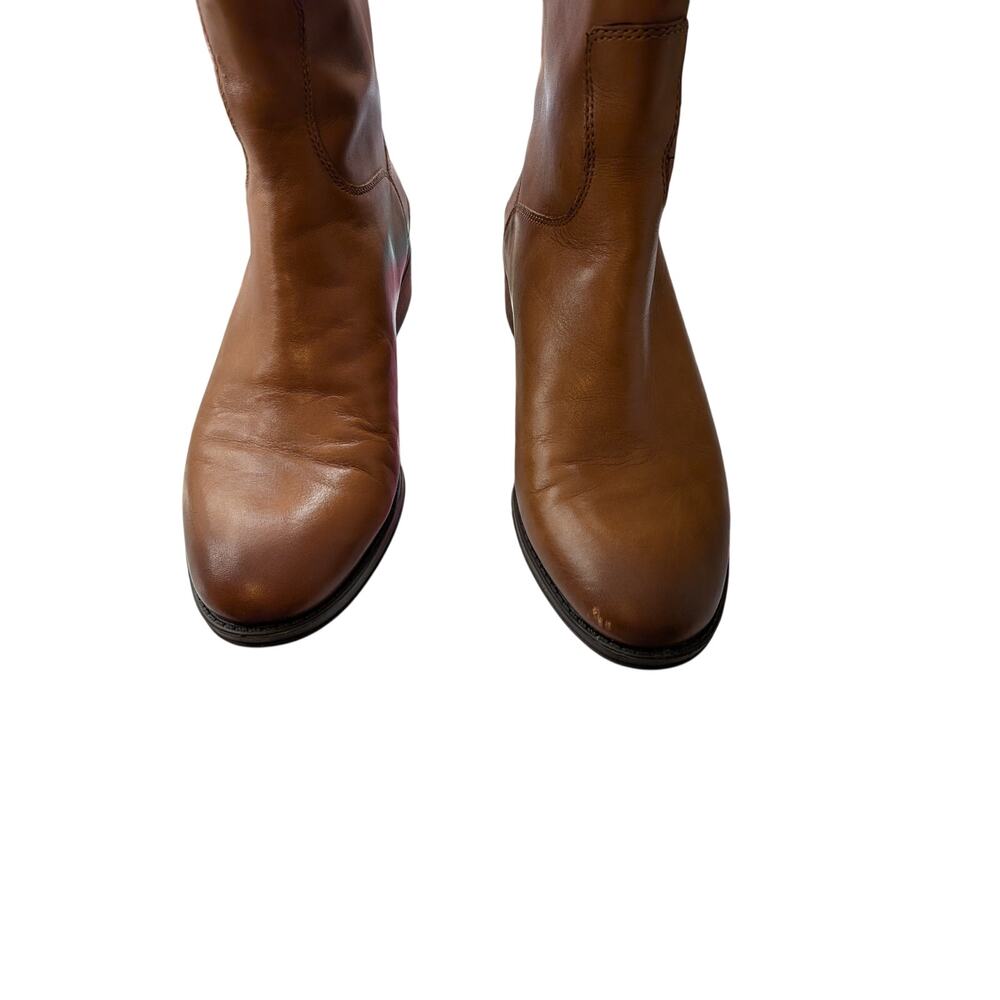Sam Edelman Penny Leather Riding Boots Size 7.5 Cognac Brown Knee High - Picture 4 of 6